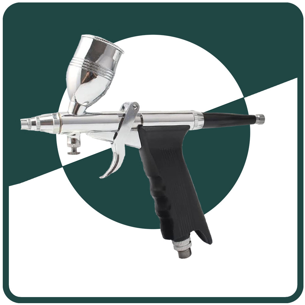 Dual-Action Airbrush Trigger Style Gravity-Feed Airbrush Set 3 Tip Set