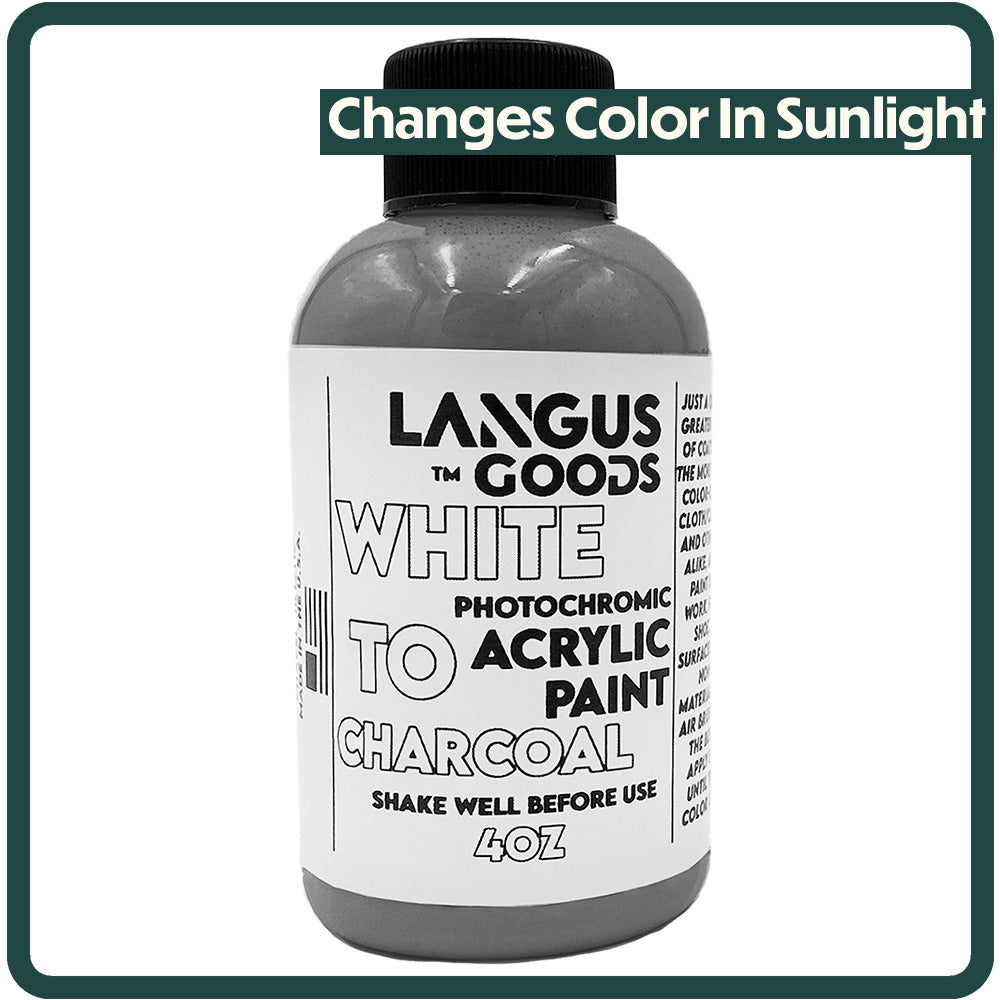 White to Charcoal Photochromic Fabric & Airbrush Paint – Langus Goods