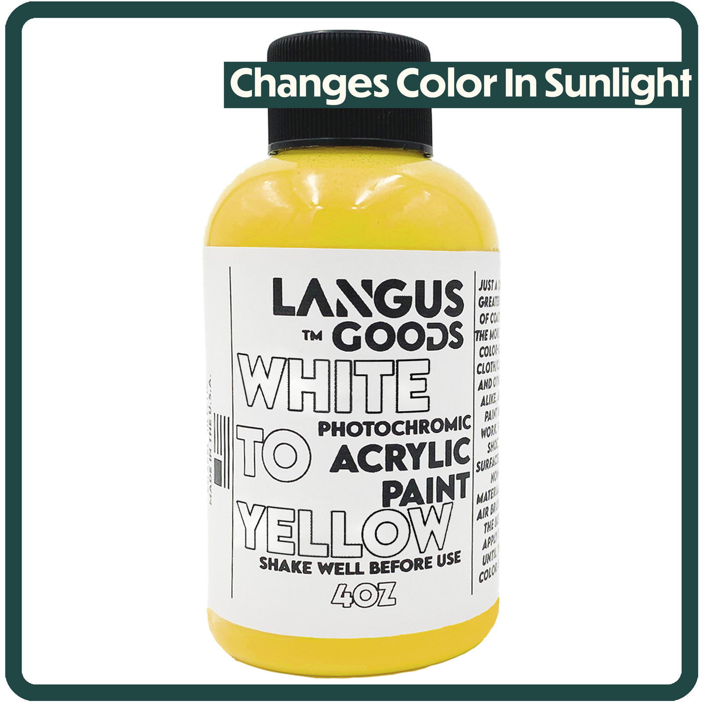 White to Yellow Photochromic Fabric & Airbrush Paint